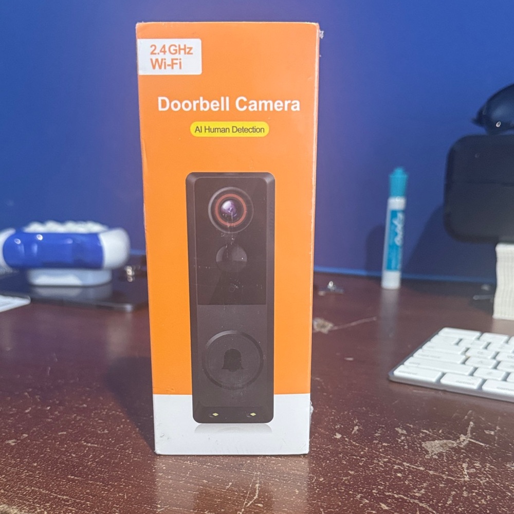 Smart Doorbell Camera with AI Human Detection - Black